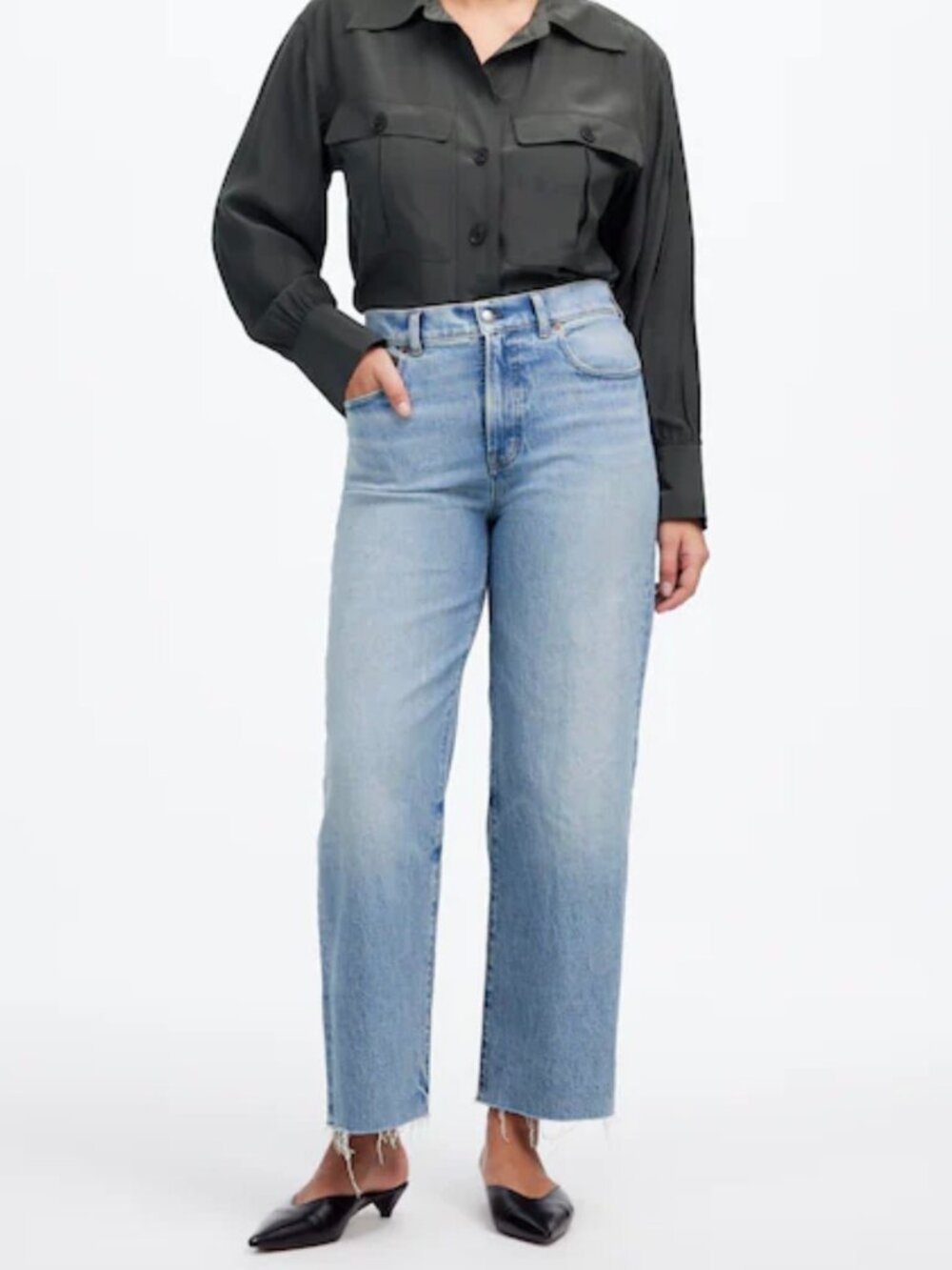 NWT Madewell The Curvy Perfect Vintage Wide-Leg Crop Jean Women's 26